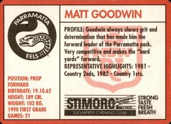 1991 Stimorol NRL #73 Matt Goodwin Back
